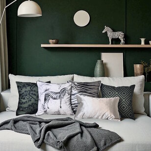 Velvet Zebra Kussenhoes | 45x45 cm | Velvet/Polyester