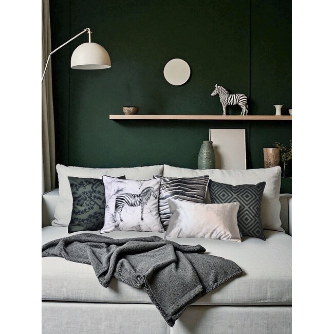 Sierkussen Velvet Zilver Long | 30 x 50 cm | Velvet/Polyester