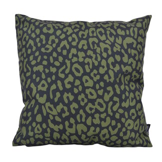 Gek op kussens! Green Leopard | 45 x 45 cm | Kussenhoes | Katoen/Linnen