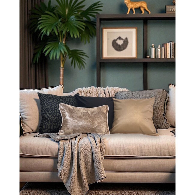 Metallic Champagne | 45 x 45 cm | Kussenhoes | PVC / PU Leder