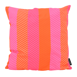 Gek op kussens! Pink Stripes Orange Kissenbezug | 45x45 cm | Baumwolle/Polyester