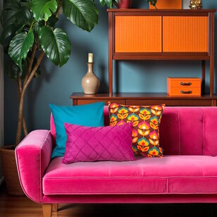 Sierkussen Velvet Cross Roze | 30 x 50 cm | Velvet/Polyester