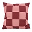 Gek op kussens! Sierkussen Checker Wijnrood/Oudroze | 45 x 45 cm | Katoen/Polyester