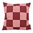 Sierkussen Checker Wijnrood/Oudroze | 45 x 45 cm | Katoen/Polyester
