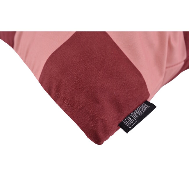 Sierkussen Checker Wijnrood/Oudroze | 45 x 45 cm | Katoen/Polyester