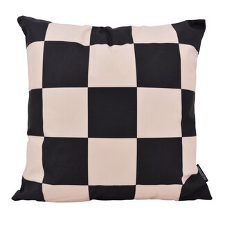 Gek op kussens! Checker Schwarz/Beige Kissenbezug | 45x45 cm | Baumwolle/Polyester