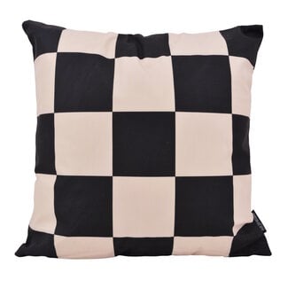 Gek op kussens! Sierkussen Checker Zwart/Beige | 45 x 45 cm | Katoen/Polyester