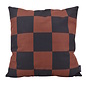 Checker Zwart/Bruin Kussenhoes | 45x45 cm | Katoen/Polyester