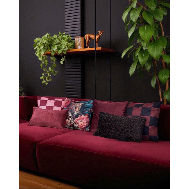 Checker Zwart/Bruin | 45 x 45 cm | Kussenhoes | Katoen/Polyester