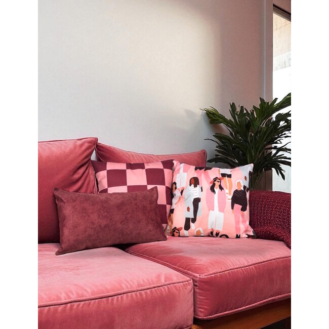 Sierkussen Olivia Donkerrood Long | 30 x 50 cm | Polyester