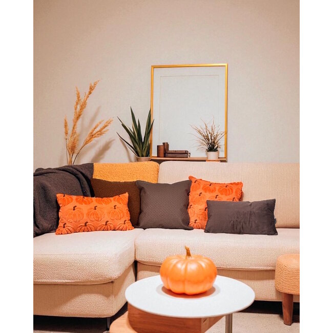 Furry Pumpkin Oranje Kussenhoes | 45x45 cm | Polyester