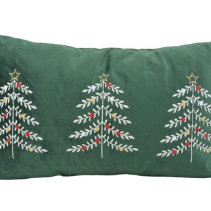 Velvet Tree Groen Kussenhoes | 30x50 cm | Fluweel/Polyester
