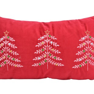 Velvet Tree Rot Kissenbezug | 30x50 cm | Samt/Polyester