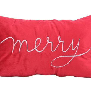 Velvet Merry Rood Kussenhoes | 30x50 cm | Fluweel/Polyester