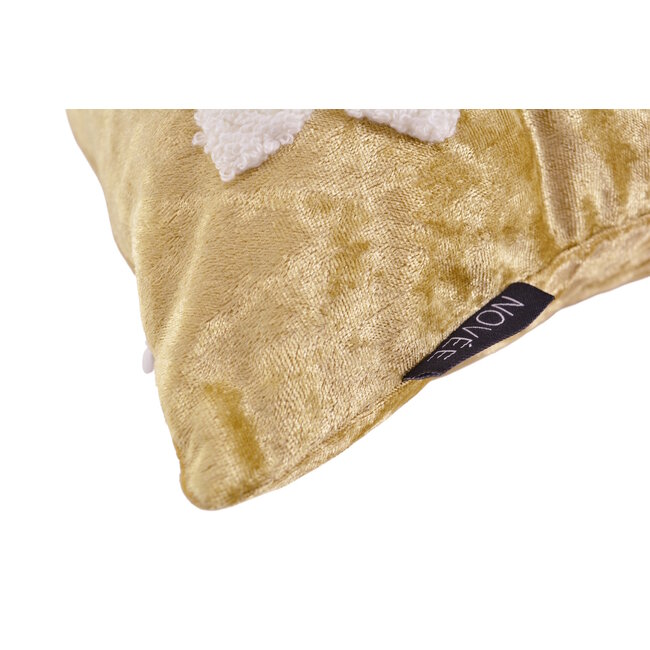 Velvet Gold Snow Kissenbezug | 45x45 cm | Samt/Polyester