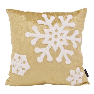 NOVÉE Velvet Gold Snow | 45 x 45 cm | Kussenhoes | Fluweel/Polyester