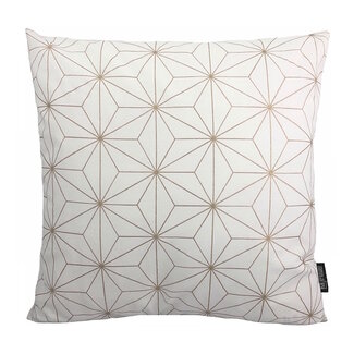 Gek op kussens! Nadal White/Gold Kussenhoes | 45x45 cm | Katoen