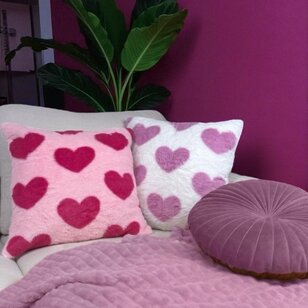 Furry Hart Lichtroze Kussenhoes | 45x45 cm | Polyester
