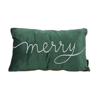 NOVÉE Velvet Merry Groen Kussenhoes | 30x50 cm | Fluweel/Polyester