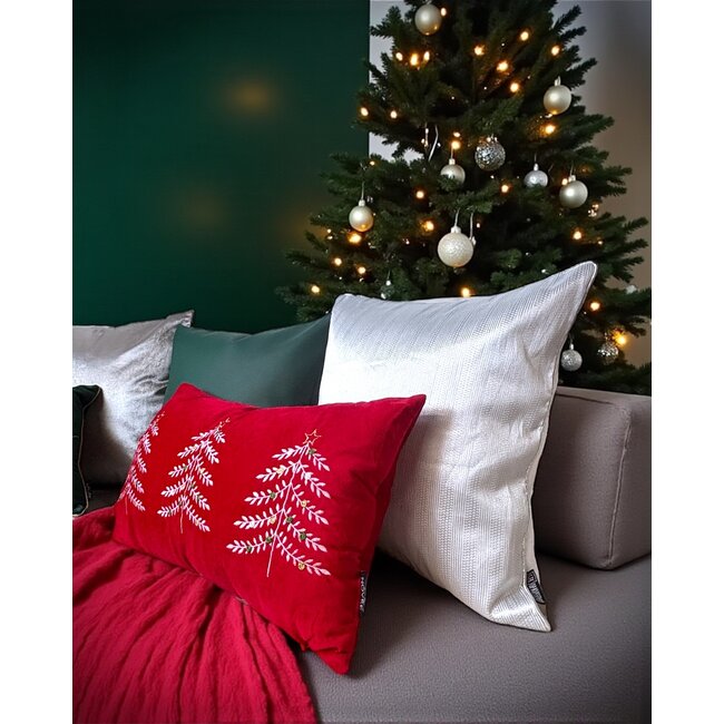 Velvet Tree Rot Kissenbezug | 30x50 cm | Samt/Polyester