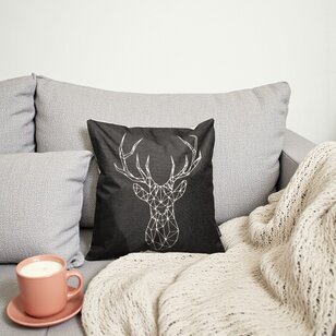 Graphic Deer Kussenhoes | 45x45 cm | Katoen/Linnen