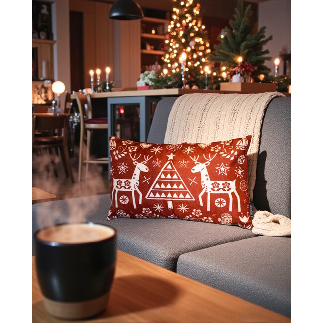 Reindeer Print  | 30 x 50 cm | Kussenhoes | Katoen/Linnen