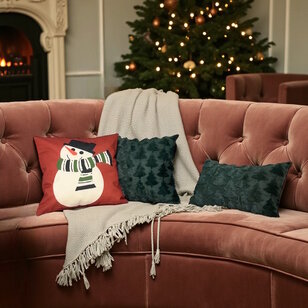 Furry XMAS Tree Groen Kussenhoes | 30x50 cm | Polyester