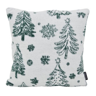 NOVÉE Frosty Forest Wit | 45 x 45 cm | Kussenhoes | Polyester