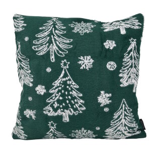 Frosty Forest Groen Kussenhoes | 45x45 cm | Polyester