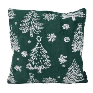 NOVÉE Frosty Forest Groen | 45 x 45 cm | Kussenhoes | Polyester