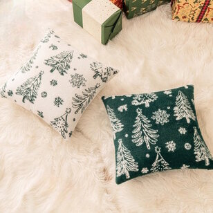 Frosty Forest Groen Kussenhoes | 45x45 cm | Polyester