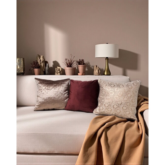 Sierkussen Mira Ivory / Rose | 45 x 45 cm | Polyester