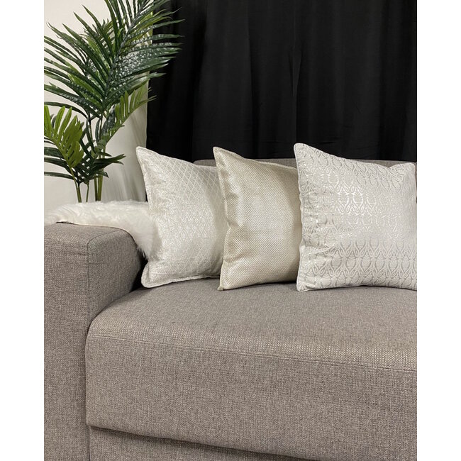 Oona White/Silver Kissenbezug | 45x45 cm | Polyester