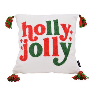 Sierkussen Holly Jolly | 45 x 45 cm | Katoen/Polyester