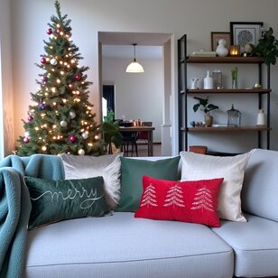 Sierkussen Velvet Merry Groen | 30 x 50 cm | Fluweel/Polyester