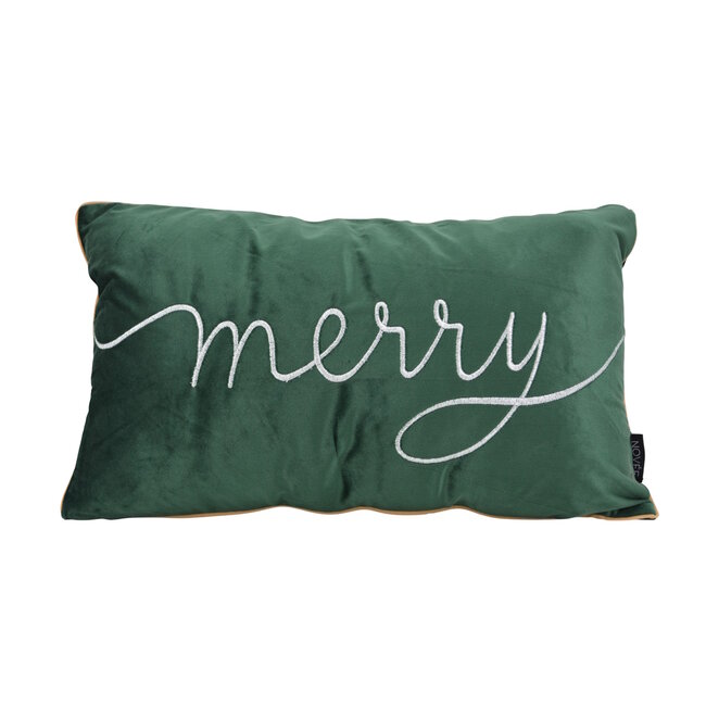 Sierkussen Velvet Merry Groen | 30 x 50 cm | Fluweel/Polyester