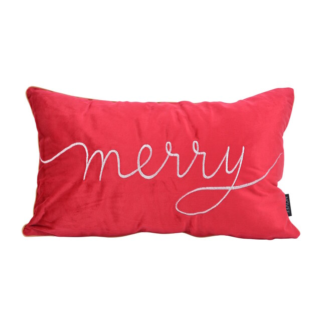 Sierkussen Velvet Merry Rood | 30 x 50 cm | Fluweel/Polyester