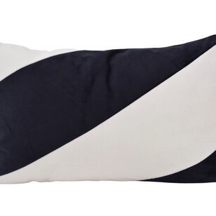 Velvet Swirl Schwarz/Weiß Kissenbezug | 30x50 cm | Polyester