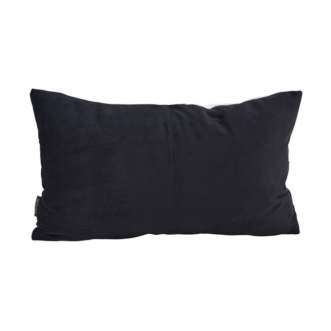 Velvet Swirl Zwart/Wit Kussenhoes | 30x50 cm | Polyester
