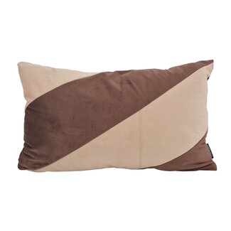 NOVÉE Velvet Swirl Beige/Bruin Kussenhoes | 30x50 cm | Polyester