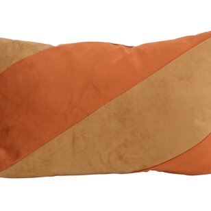 Velvet Swirl Goudbruin/Terracotta Kussenhoes | 30x50 cm | Polyester