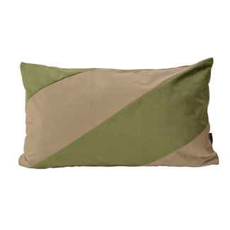 NOVÉE Velvet Swirl Olivgrün/Taupe Kissenbezug | 30x50 cm | Polyester