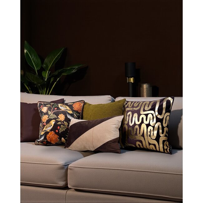 Velvet Iris Bird | 45 x 45 cm | Kussenhoes | Velvet/Polyester