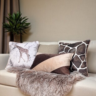 Velvet Swirl Beige/Braun Kissenbezug | 30x50 cm | Polyester