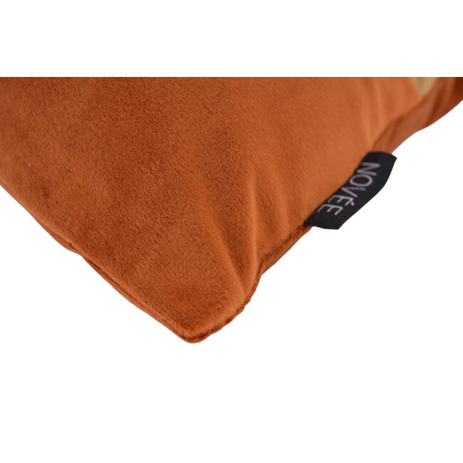 Sierkussen Velvet Swirl Goudbruin / Terracotta | 30 x 50 cm | Polyester