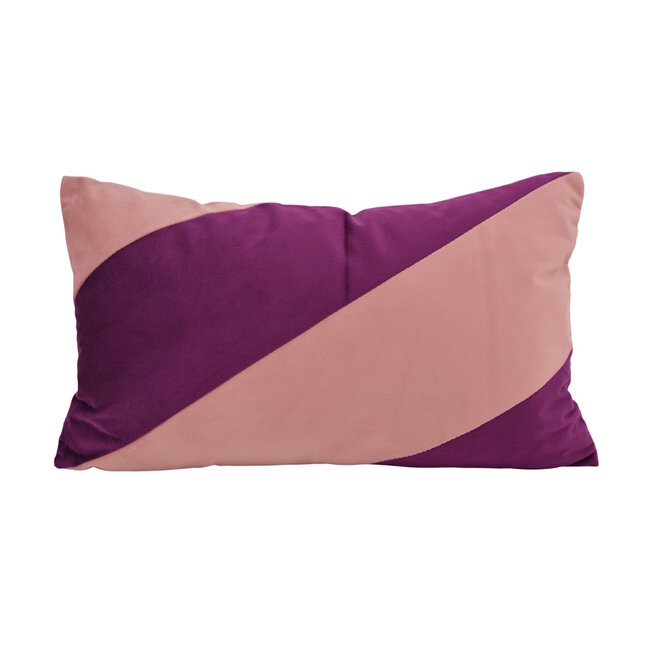 Sierkussen Velvet Swirl Oudroze / Aubergine | 30 x 50 cm | Polyester