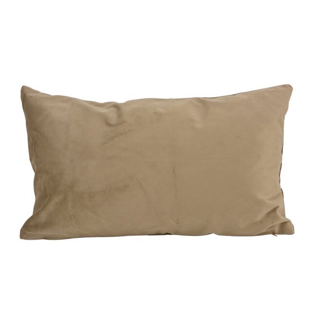 Sierkussen Velvet Swirl Olijfgroen / Taupe | 30 x 50 cm | Polyester