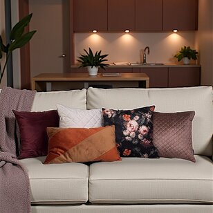 Velvet Swirl Goldbraun / Terrakotta Kissenbezug | 30x50 cm | Polyester