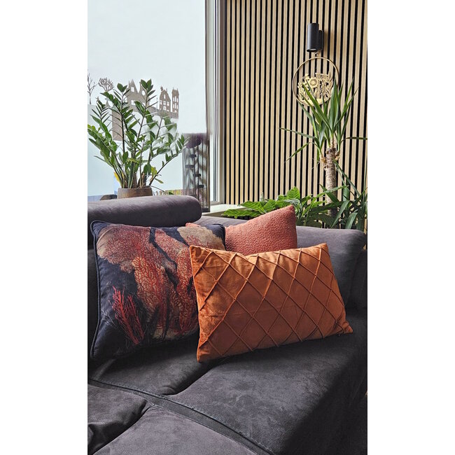 Sierkussen Velvet Dark Coral | 45 x 45 cm | Velvet/Polyester