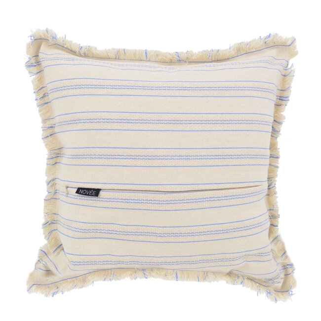Yuna Stripe Blau Kissenbezug | 45x45 cm | Baumwolle/Leinen